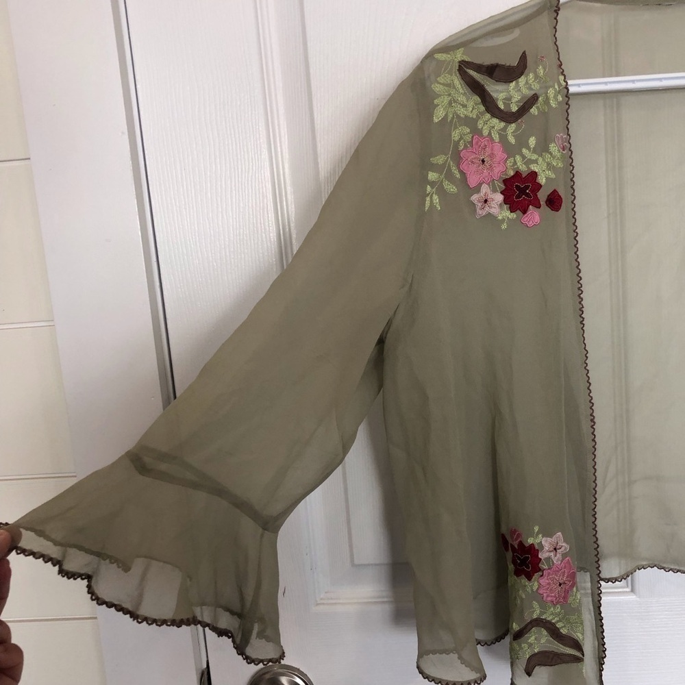 Sheer embroidered cardigan festival whimsigoth Y2K boho